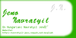 jeno navratyil business card